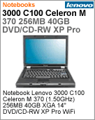 0761-2MP - Notebook Lenovo 3000 C100 Intel Celeron M 370 (1.50GHz) 256MB 40GB XGA 14