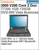 0764-27P - Notebook Lenovo 3000 V200 Intel Core 2 Duo T7300 (2.00GHz) 1GB 120GB DVD-RW 12.1" WXGA Wide Vista Business Wi-Fi Bluetooth WebCam