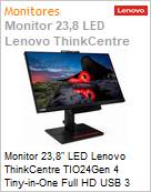 Monitor 23,8 LED Lenovo ThinkCentre TIO24Gen 4 Tiny-in-One Full HD USB 3 Anos (Figura somente ilustrativa, no representa o produto real)