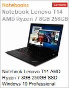 Notebook Lenovo ThinkPad T14 AMD Ryzen 7 8GB 256GB SSD Windows 10 Pro (Figura somente ilustrativa, no representa o produto real)