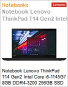 Notebook Lenovo ThinkPad T14 Gen2 Intel Core i5-1145G7 11 Gerao (4,4GHz 8MB 4 Ncleos) 8GB DDR4-3200 256GB SSD 14 Full HD IPS Windows 11 Pro VPro 1 Ano OnSite (Figura somente ilustrativa, no representa o produto real)