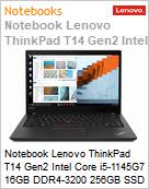 Notebook Lenovo ThinkPad T14 Gen2 Intel Core i5-1145G7 11 Gerao (4,4GHz 8MB 4 Ncleos) 16GB DDR4-3200 256GB SSD 14 FHD IPS Windows 11 Pro VPro (Sem RJ45) 1 Ano Premier Suport (Figura somente ilustrativa, no representa o produto real)