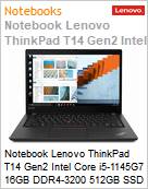 Notebook Lenovo ThinkPad T14 Gen2 Intel Core i5-1145G7 11 Gerao (4,4GHz 8MB 4 Ncleos) 16GB DDR4-3200 512GB SSD 14 Full HD IPS Windows 11 Pro VPro 1 Ano OnSite (Figura somente ilustrativa, no representa o produto real)