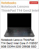Notebook Lenovo ThinkPad T14 Gen2 Intel Core i7-1185G7 8GB DDR4-3200 256GB SSD 14 Full HD IPS Windows 11 Pro VPro 1 Ano OnSite (Figura somente ilustrativa, no representa o produto real)