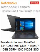Notebook Lenovo ThinkPad L14 Gen2 Intel Core i7-1185G7 16GB DDR4-3200 512GB SSD 14 Full HD IPS Windows 11 Pro VPro 1 Ano OnSite (Figura somente ilustrativa, no representa o produto real)
