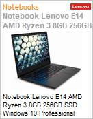 Notebook Lenovo ThinkPad E14 AMD Ryzen 3 8GB 256GB SSD Windows 10 Pro (Figura somente ilustrativa, no representa o produto real)