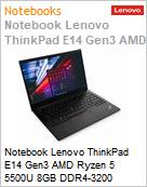 Notebook Lenovo ThinkPad E14 Gen3 AMD Ryzen 5 5500U 8GB DDR4-3200 256GB SSD 14 Full HD Windows 11 Pro 1 Ano OnSite (Figura somente ilustrativa, no representa o produto real)