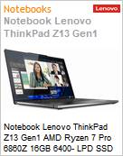 Notebook Lenovo ThinkPad Z13 Gen1 AMD Ryzen 7 Pro 6860Z 16GB 6400- LPD SSD 1TB 13,3 2.8K OLED DCI-P3 Multi-toque Windows 11 Pro 3 Anos OnSite (1 Ano Bateria) (Figura somente ilustrativa, no representa o produto real)