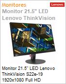 Monitor 21,5 LED Lenovo ThinkVision S22e-19 1920x1080 Full HD Antirreflexo 250 Nits VGA HDMI 3 Anos Balco  (Figura somente ilustrativa, no representa o produto real)