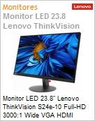 Monitor 23,8 LED Lenovo ThinkVision S24e-10 Full HD 3000:1 Wide VGA HDMI  (Figura somente ilustrativa, no representa o produto real)