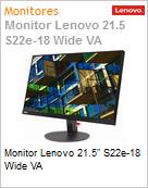 Monitor 21,5 LED Lenovo ThinkVision S22e-18 Wide VA (Figura somente ilustrativa, no representa o produto real)