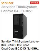 Servidor ThinkSystem Lenovo ISG ST50v2 Intel Xeon Quad-Core E-2324G (3,10GHz; 8MB) 32GB 2x960GB  (Figura somente ilustrativa, no representa o produto real)