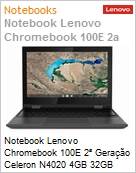 Chromebook Lenovo 100E 2 Gerao Celeron N4020 4GB 32GB eMMC 11,6 Google Chrome OS (Figura somente ilustrativa, no representa o produto real)