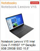 Notebook Lenovo V15 Intel Core i7-1165G7 11 Gerao 8GB 256GB SSD 15,6 Full HD Windows 10 Pro 1 Ano On-Site (Figura somente ilustrativa, no representa o produto real)