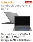 Notebook Lenovo V15 Gen2 Intel Core i5-1135G7 11 Gerao (2,4GHz 8MB 4 Ncleos) 8GB DDR4 256GB SSD 15,6 Full HD Windows 11 Pro Wi-Fi Bluetooth (Figura somente ilustrativa, no representa o produto real)
