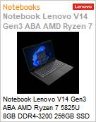 Notebook Lenovo V14 Gen3 ABA AMD Ryzen 7 5825U 8GB DDR4-3200 256GB SSD 14 Full HD Windows 11 Pro 1 Ano Premier Suport  (Figura somente ilustrativa, no representa o produto real)
