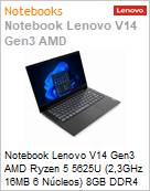 Notebook Lenovo V14 Gen3 AMD Ryzen 5 5625U (2,3GHz 16MB 6 Ncleos) 8GB DDR4-3200 256GB SSD M.2 2242 PCIe 3.0x4 NVMe 14 Full HD Windows 11 Pro Wi-Fi 11ac Bluetooth 5 (Figura somente ilustrativa, no representa o produto real)