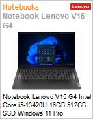 Notebook Lenovo V15 G4 Intel Core i5-13420H 16GB 512GB SSD Windows 11 Pro  (Figura somente ilustrativa, no representa o produto real)