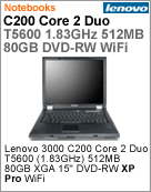 8922-2DP - Notebook Lenovo 3000 C200 Intel Core 2 Duo T5600 (1.83GHz) 512MB 80GB XGA 15