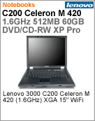 8922-46P - Notebook Lenovo 3000 C200 Intel Celeron M 420 (1.6GHz) 512MB 60GB XGA 15" DVD/CD-RW XP Pro Wi-Fi