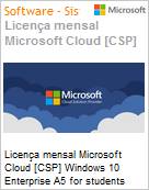 Licena mensal Cloud [CSP NCE] Microsoft Windows 10 Enterprise A5 for students Academic [Educacional]  (Figura somente ilustrativa, no representa o produto real)