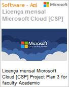 Licena mensal Cloud [CSP NCE] Microsoft Project Plan 3 for faculty Academic [Educacional]  (Figura somente ilustrativa, no representa o produto real)