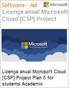 Licena anual Cloud [CSP NCE] Microsoft Project Plan 5 for students Academic [Educacional]  (Figura somente ilustrativa, no representa o produto real)