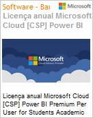 Licena anual Cloud [CSP NCE] Microsoft Power BI Premium Per User for Students Academic [Educacional]  (Figura somente ilustrativa, no representa o produto real)