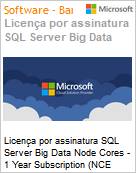 Licena por assinatura SQL Server Big Data Node Cores - 1 Year Subscription (NCE COM BAS ANN) Annual  (Figura somente ilustrativa, no representa o produto real)