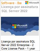 Licena por assinatura SQL Server 2022 Enterprise - 2 Core License Pack - 1 year (NCE COM BAS ANN) Annual  (Figura somente ilustrativa, no representa o produto real)