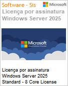Licena por assinatura Windows Server 2025 Standard - 8 Core License Pack 1 Year (NCE COM BAS ANN) Annual  (Figura somente ilustrativa, no representa o produto real)