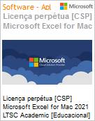 Licena perptua [CSP NCE] Microsoft Excel for Mac 2021 LTSC Academic [Educacional]  (Figura somente ilustrativa, no representa o produto real)