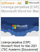 Licena perptua [CSP NCE] Microsoft Word for Mac 2021 LTSC Academic [Educacional]  (Figura somente ilustrativa, no representa o produto real)