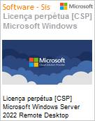 Licena perptua [CSP NCE] Microsoft Windows Server 2022 Remote Desktop Services [RDS] 1 CAL Device Academic [Educacional]  (Figura somente ilustrativa, no representa o produto real)
