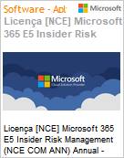 Licena [NCE] Microsoft 365 E5 Insider Risk Management (NCE COM ANN) Annual - Annual  (Figura somente ilustrativa, no representa o produto real)