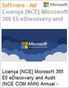Licena [NCE] Microsoft 365 E5 eDiscovery and Audit (NCE COM ANN) Annual - Annual  (Figura somente ilustrativa, no representa o produto real)