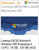 Licena [NCE] Microsoft Windows 365 Enterprise 4 vCPU, 16 GB, 128 GB (NCE COM MTH) Monthly - Monthly  (Figura somente ilustrativa, no representa o produto real)