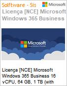 Licença [NCE] Microsoft Windows 365 Business 16 vCPU, 64 GB, 1 TB (with Windows Hybrid Benefit) (NCE COM MTH) Monthly - Annual  (Figura somente ilustrativa, não representa o produto real)