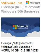 Licena [NCE] Microsoft Windows 365 Business 4 vCPU, 16 GB, 512 GB (NCE COM MTH) Monthly - Annual  (Figura somente ilustrativa, no representa o produto real)