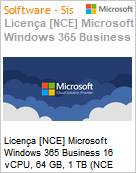 Licença [NCE] Microsoft Windows 365 Business 16 vCPU, 64 GB, 1 TB (NCE COM MTH) Monthly - Monthly  (Figura somente ilustrativa, não representa o produto real)