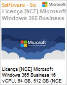 Licena [NCE] Microsoft Windows 365 Business 16 vCPU, 64 GB, 512 GB (NCE COM MTH) Monthly - Annual  (Figura somente ilustrativa, no representa o produto real)