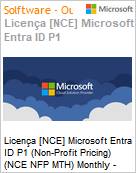 Licença [NCE] Microsoft Entra ID P1 (Non-Profit Pricing) (NCE NFP MTH) Monthly - Annual  (Figura somente ilustrativa, não representa o produto real)