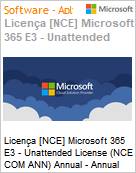 Licena [NCE] Microsoft 365 E3 - Unattended License (NCE COM ANN) Annual - Annual  (Figura somente ilustrativa, no representa o produto real)