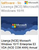 Licena [NCE] Microsoft Windows 10/11 Enterprise E3 VDA (NCE COM ANN) Annual - Annual  (Figura somente ilustrativa, no representa o produto real)