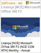 Licena [NCE] Microsoft Office 365 F3 (NCE COM MTH) Monthly - Annual  (Figura somente ilustrativa, no representa o produto real)
