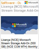 Licena anual Cloud [CSP NCE] Microsoft Stream Storage Add-On (500 GB) (NCE COM MTH) Anual - 12 meses  (Figura somente ilustrativa, no representa o produto real)