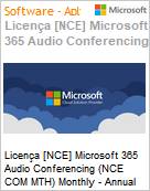 Licena [NCE] Microsoft 365 Audio Conferencing (NCE COM MTH) Monthly - Annual  (Figura somente ilustrativa, no representa o produto real)