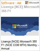 Licena [NCE] Microsoft 365 F1 (NCE COM MTH) Monthly - Annual  (Figura somente ilustrativa, no representa o produto real)