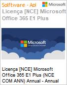 Licena [NCE] Microsoft Office 365 E1 Plus (NCE COM ANN) Annual - Annual  (Figura somente ilustrativa, no representa o produto real)