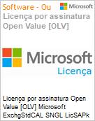 Licença por assinatura Open Value [OLV] Microsoft ExchgStdCAL SNGL LicSAPk OLV NL 1Y AqY2 Acdmc [Educacional] AP UsrCAL Additional Product Non-Specific 1 Year(s) Acquired year 2 (Figura somente ilustrativa, não representa o produto real)